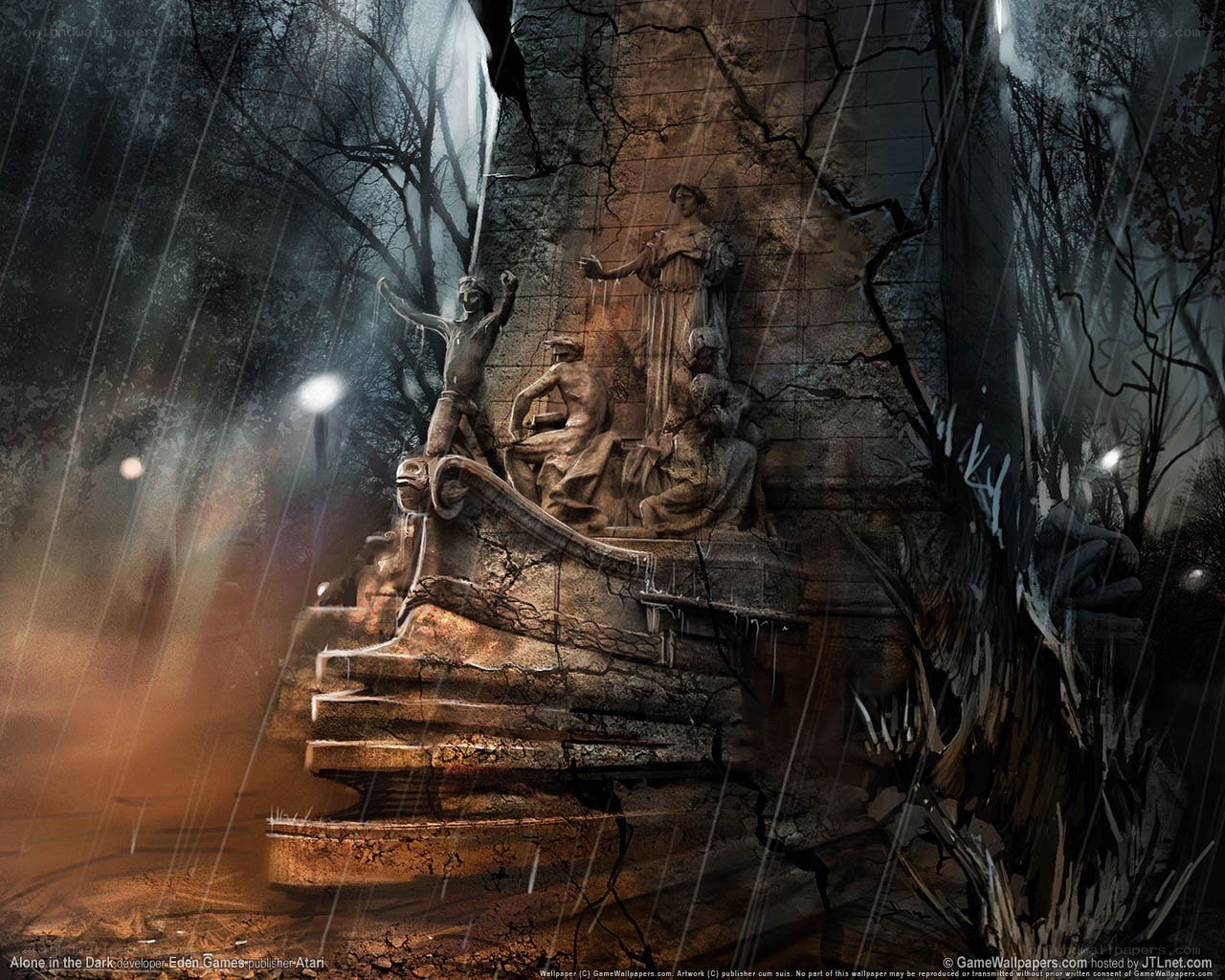 Statue in Rainy Ruins