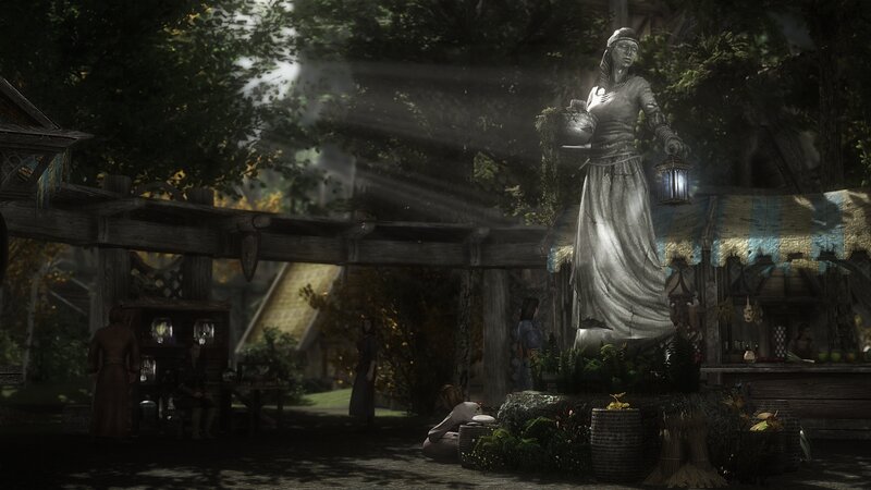 Statue in Village Square — Green