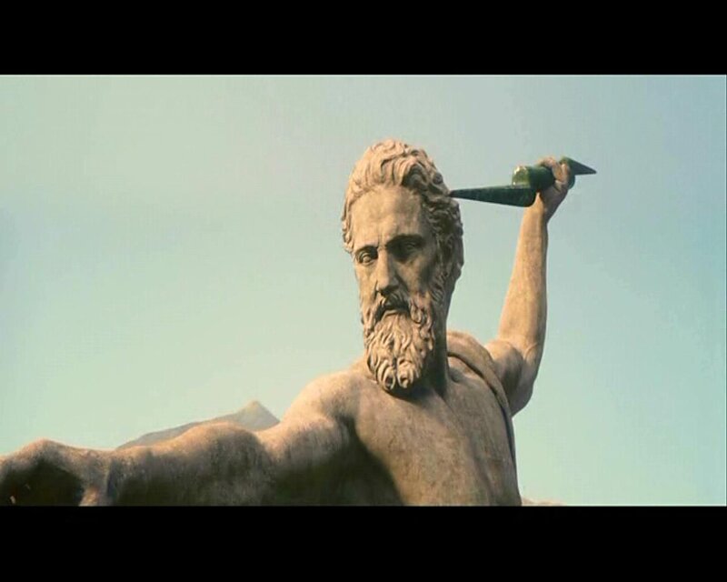 statue of a bearded man with spear