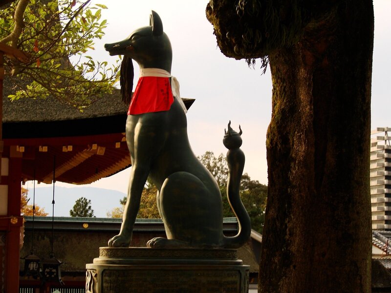 Statue of a fox at a shrine