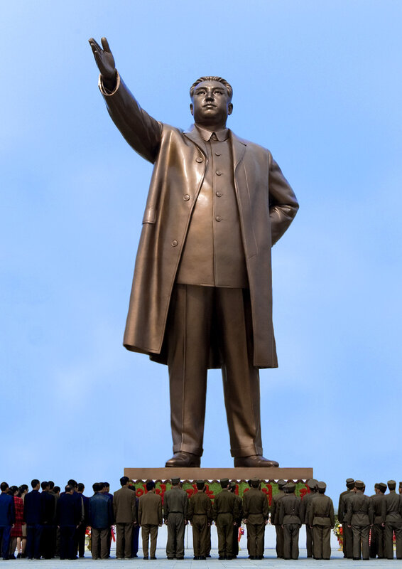Statue of a leader waving