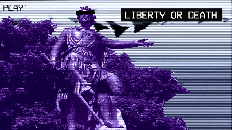 Statue of a Man — Purple, Dramatic