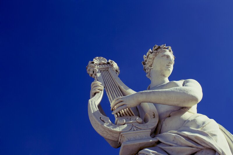 Statue of a musician with lyre