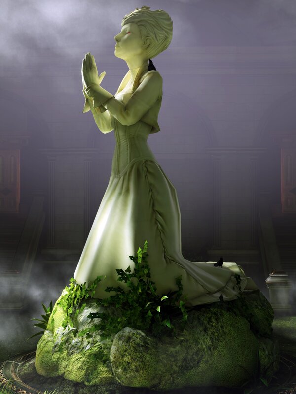 Statue of a praying woman