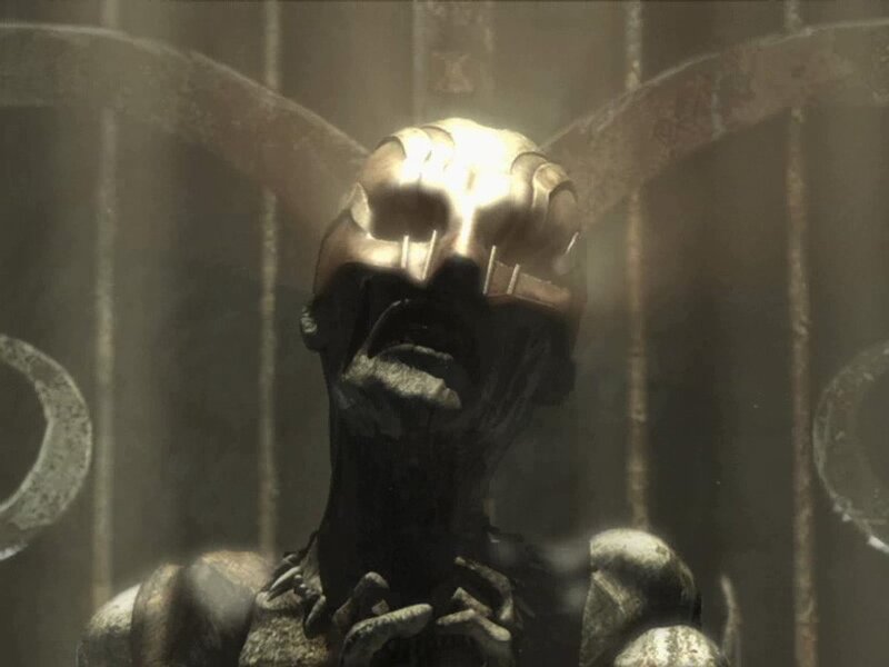 statue of a screaming figure
