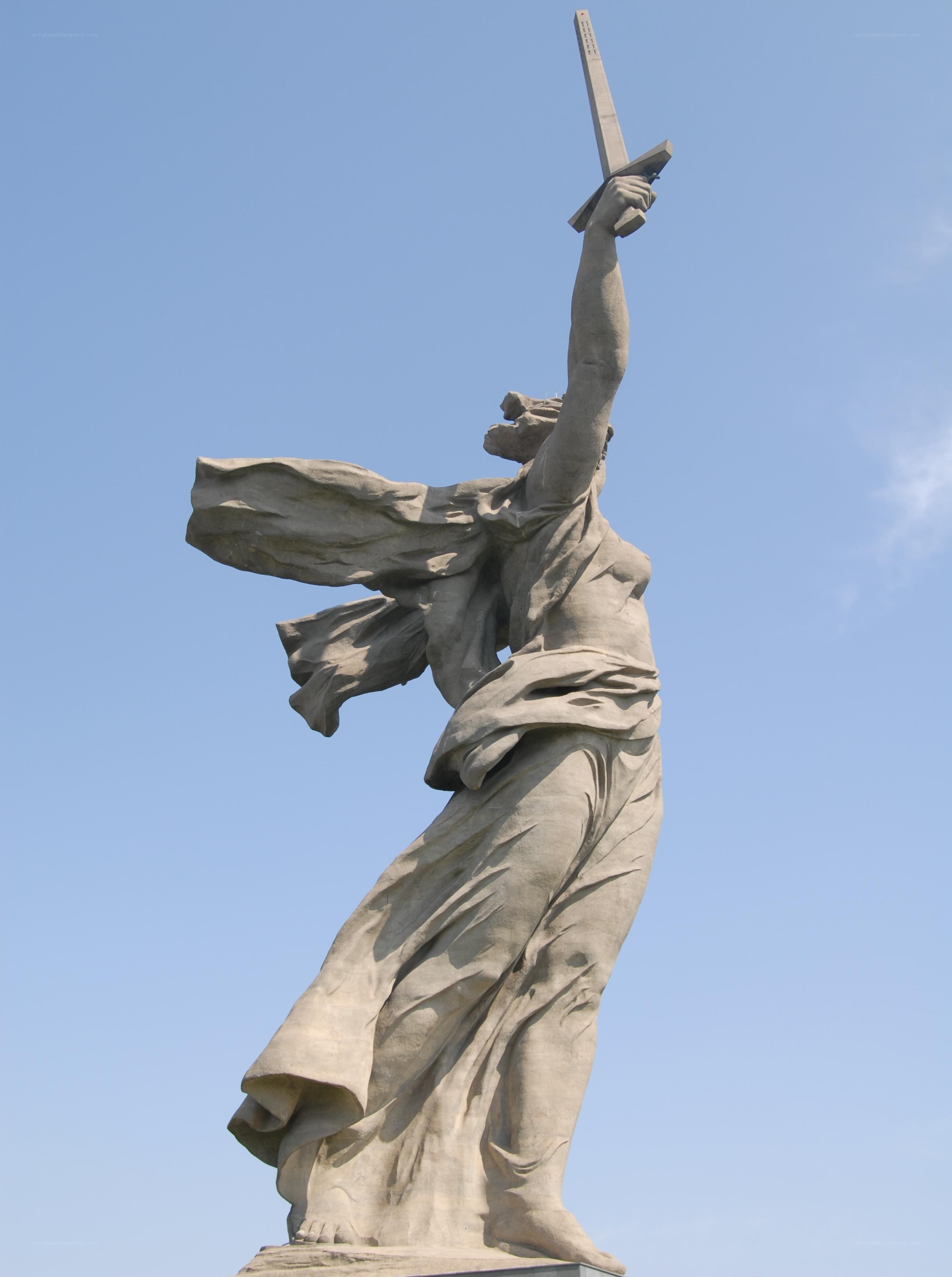 Statue of a warrior with sword