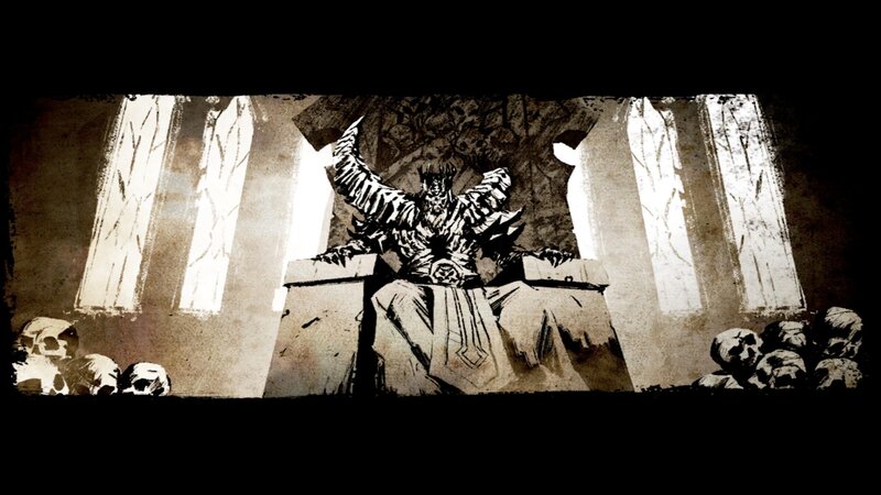 Statue of a Winged Figure — Black, Dramatic, Illustration