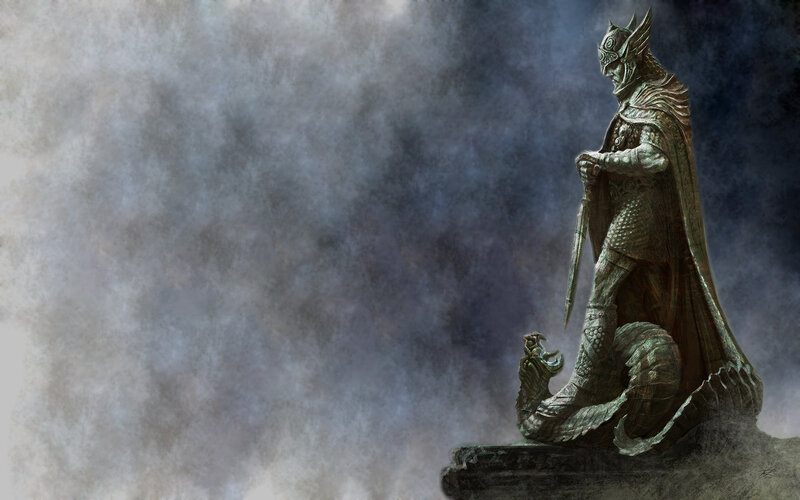 Statue of Armored Warrior — Gray