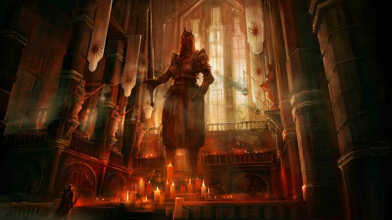 Statue of Armored Warrior — Red
