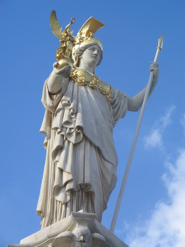 Statue of Athena with spear