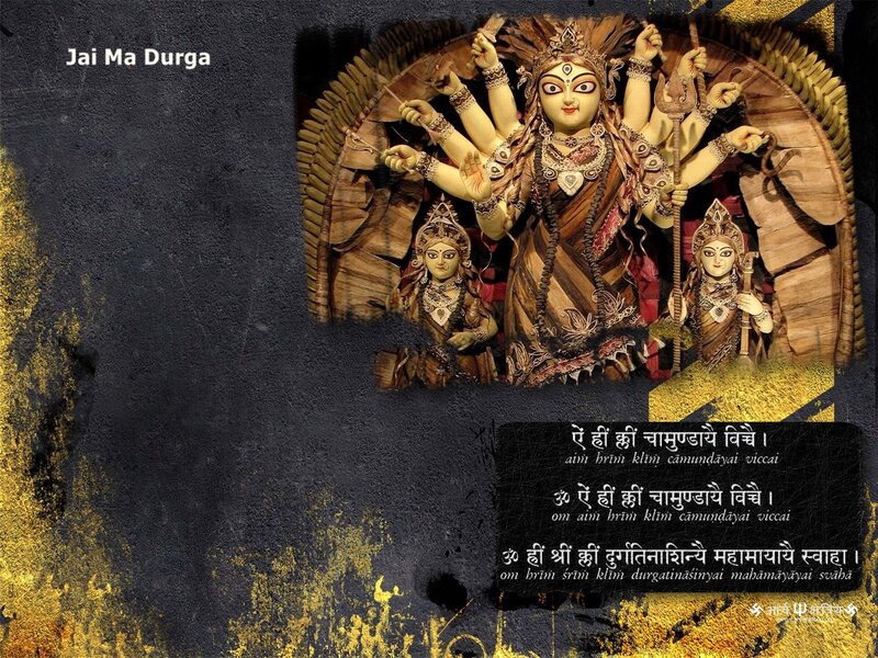 Statue of Goddess Durga — Black