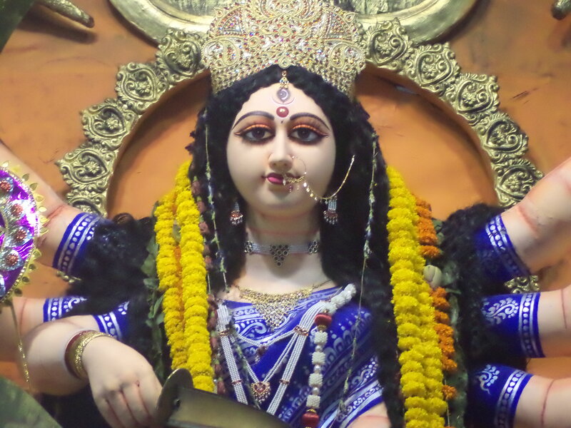 Statue of Goddess Durga — Blue