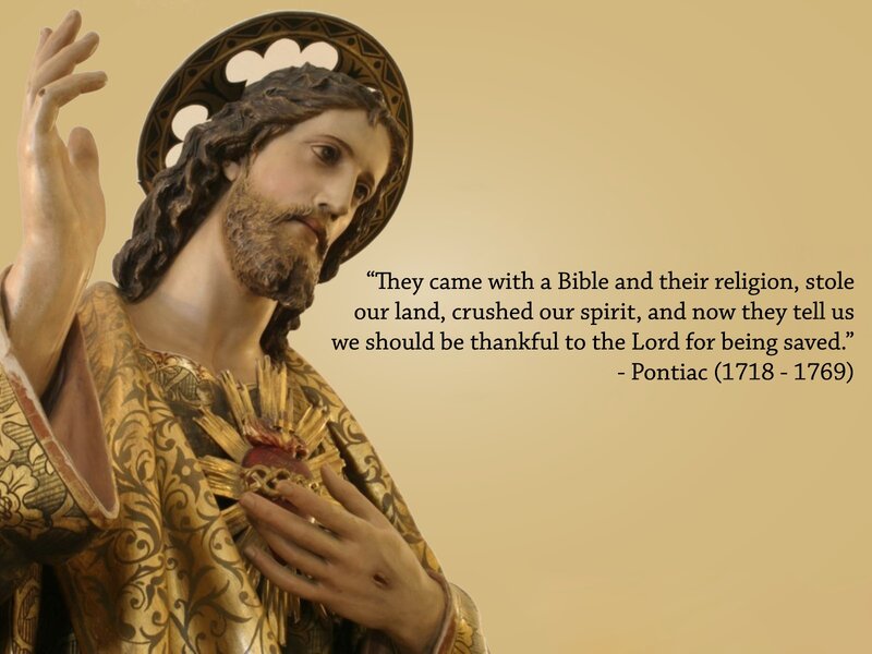Statue of Jesus with quote
