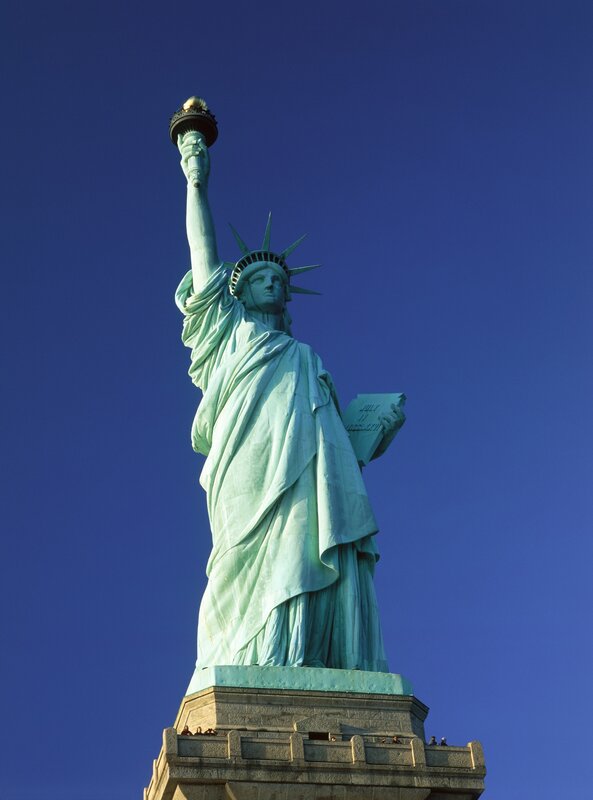 Statue of Liberty against blue sky