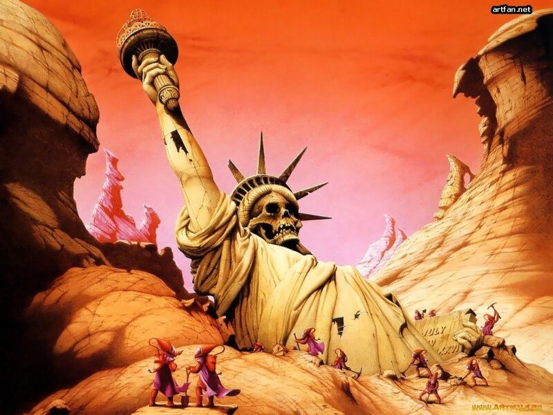 Statue of Liberty as a skull