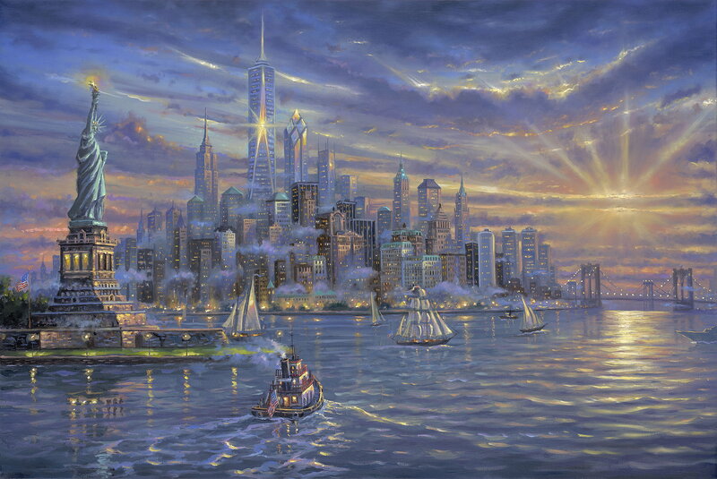 Statue of Liberty at Dusk — Blue