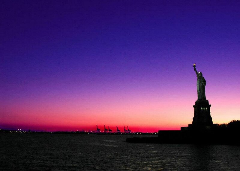 Statue of Liberty at Dusk — Purple