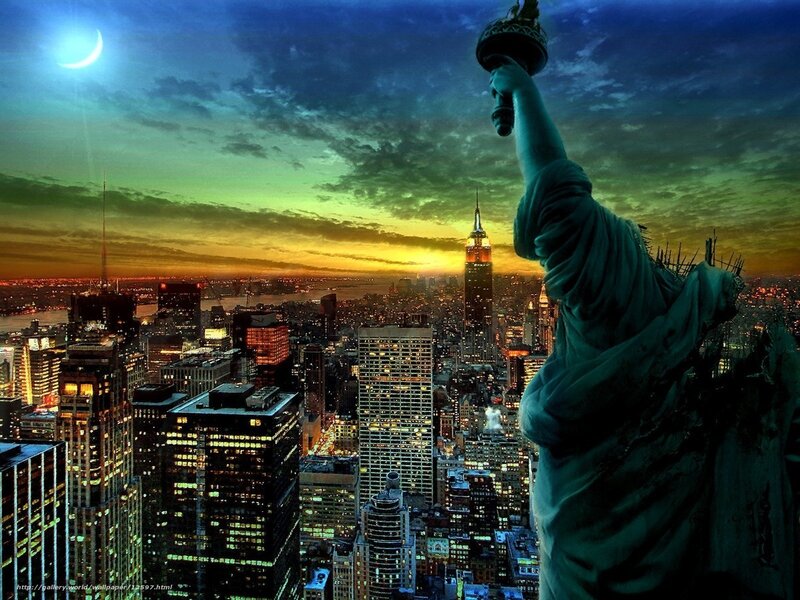 Statue of Liberty at dusk
