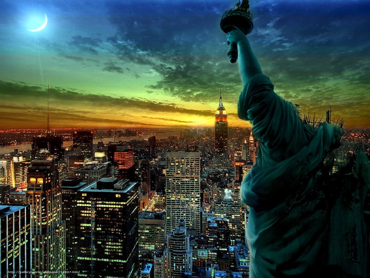 Statue of Liberty at dusk