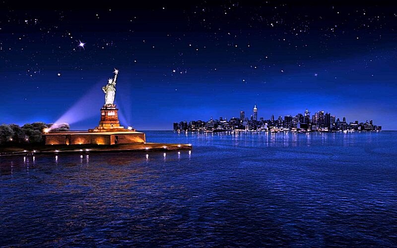 Statue of Liberty at night