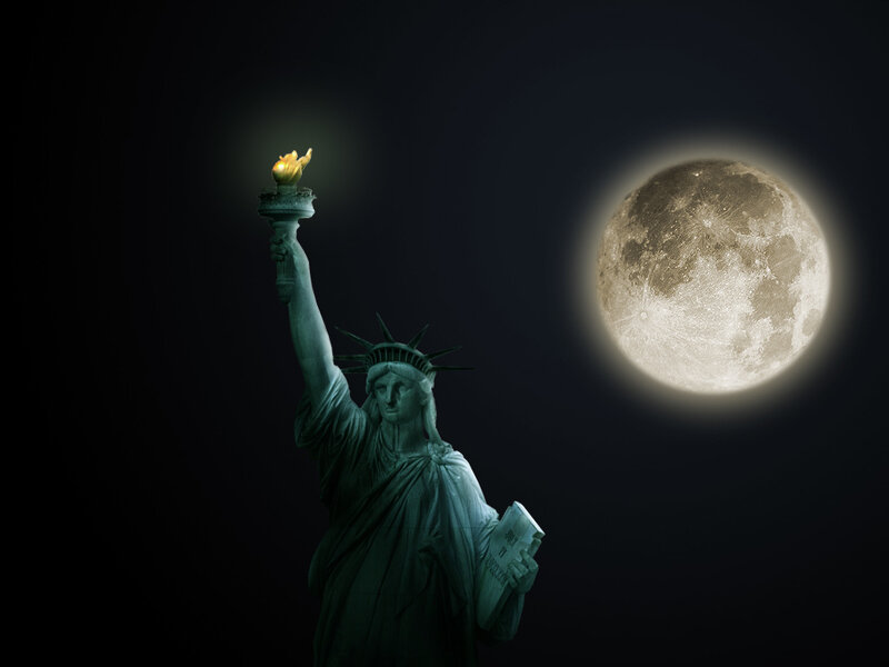Statue of Liberty at night