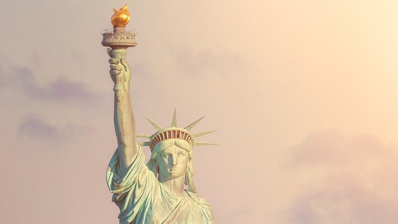 Statue of Liberty at sunset