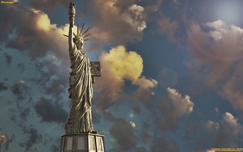 Statue of Liberty at sunset