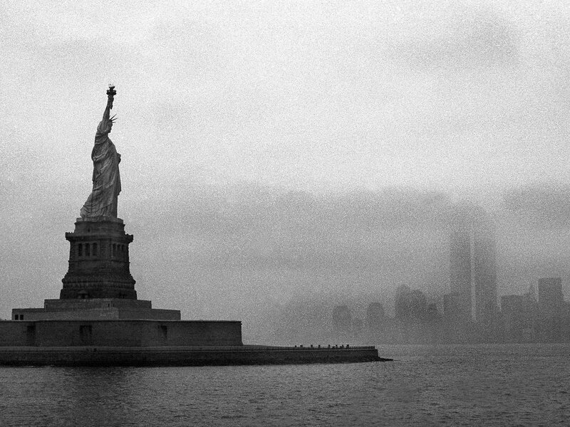 Statue of Liberty — Black, Misty