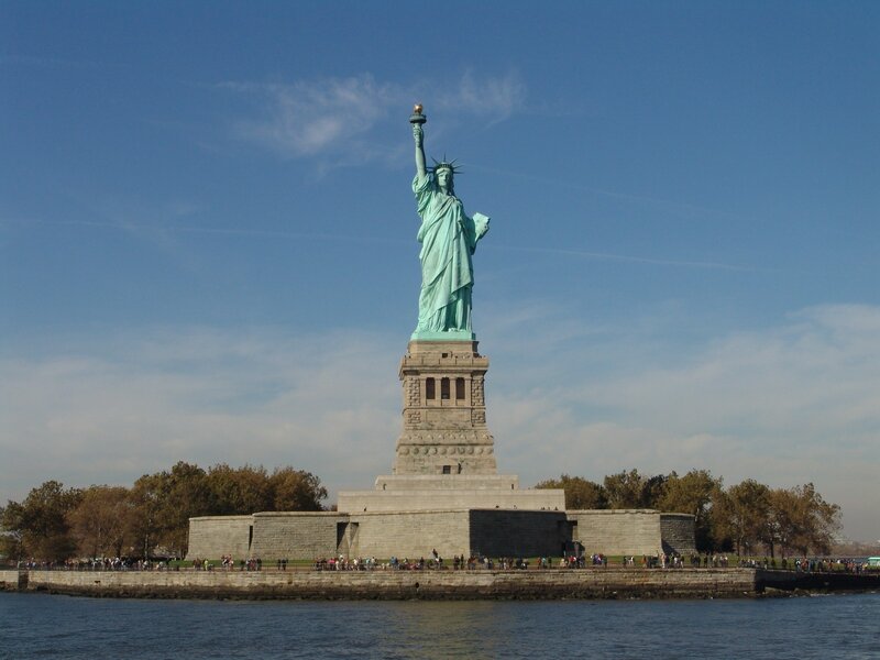Statue of Liberty — Blue, Serene, Afternoon, Photograph, Sky, Water