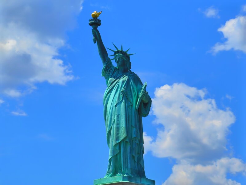 Statue of Liberty — Blue, Serene, Afternoon, Photograph, Torch