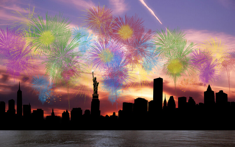 Statue of Liberty Fireworks — Purple