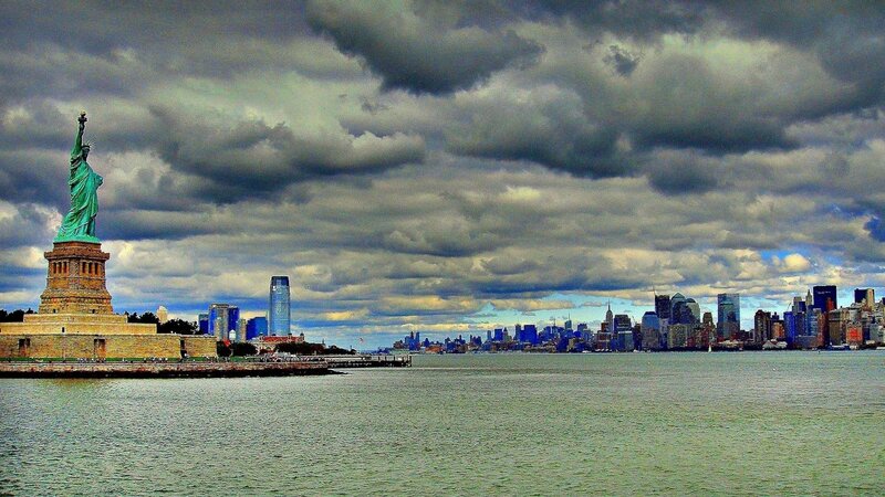 Statue of Liberty — Green, Dramatic, Photograph