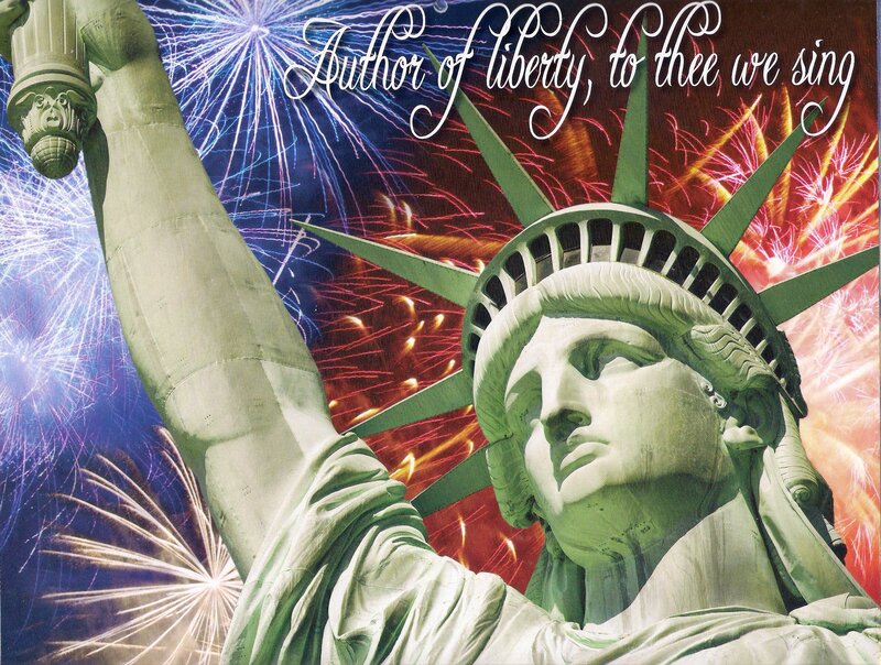 Statue of Liberty — Green, Patriotic, Night