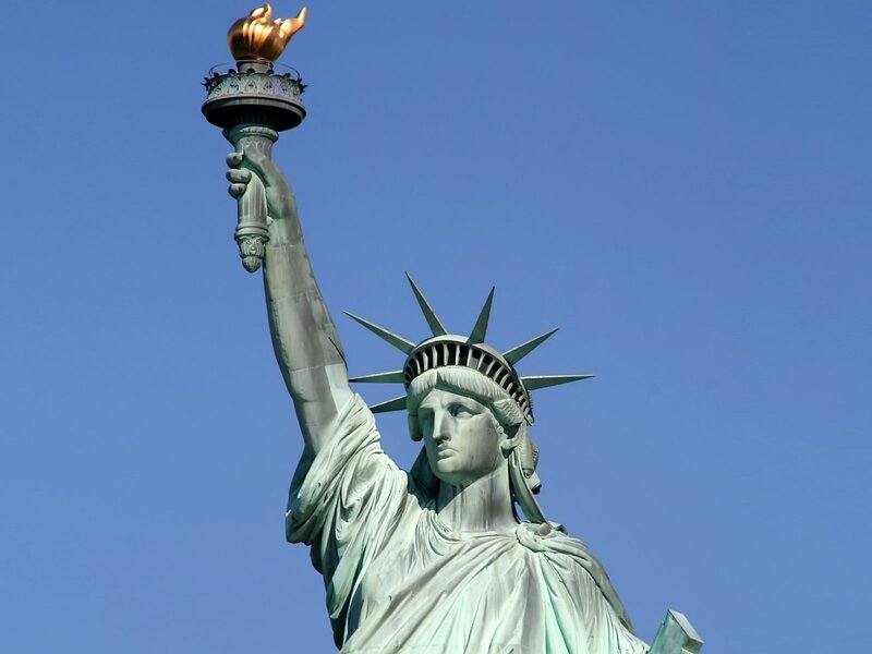 Statue of Liberty — Green, Serene, Afternoon, Photograph, Torch