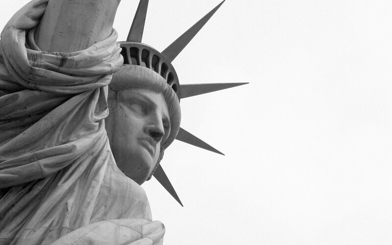 Statue of Liberty Head — Black, Dramatic