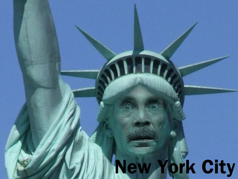 Statue of Liberty Head — Blue, Dramatic