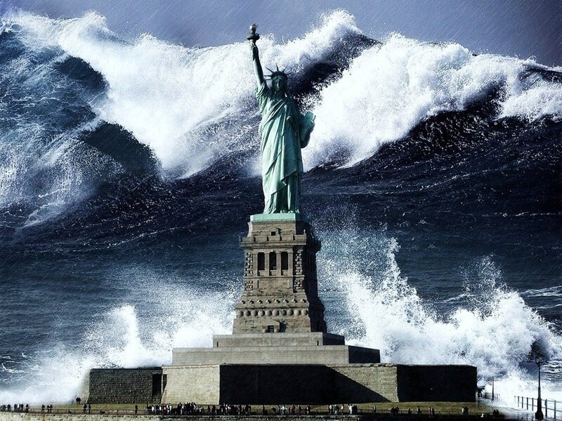 Statue of Liberty in storm
