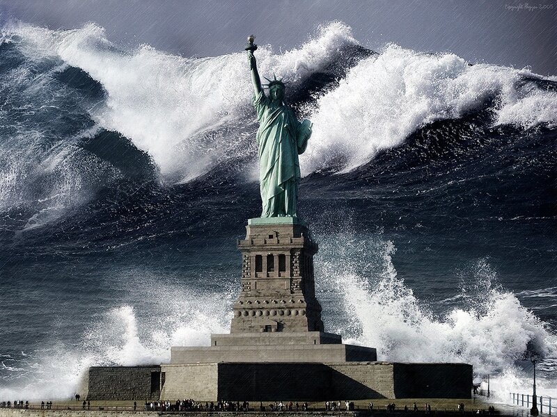 Statue of Liberty in storm