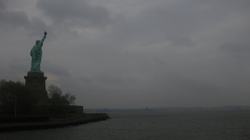 Statue of Liberty on a cloudy day