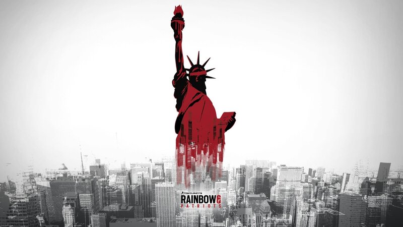 Statue of Liberty over City — Red