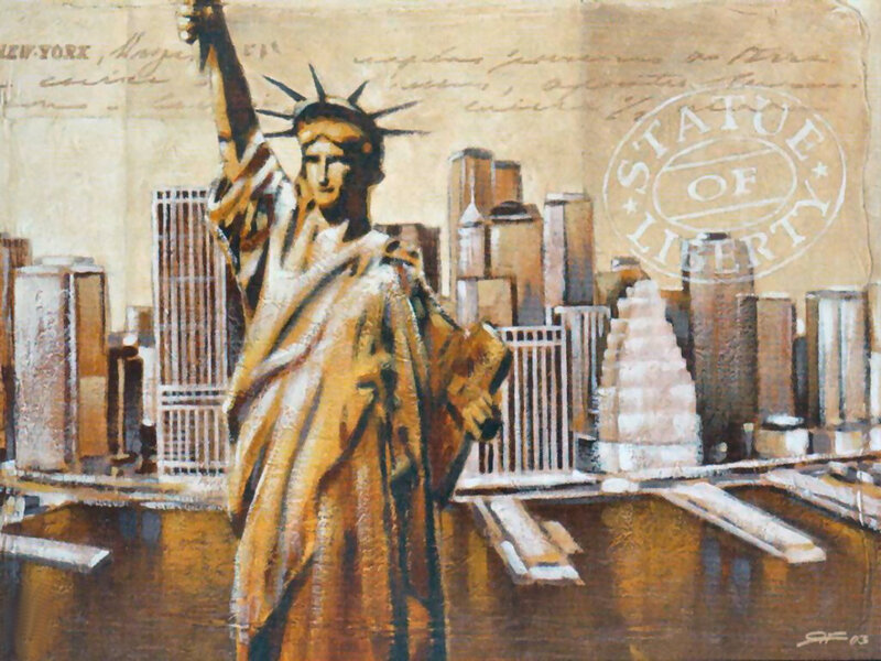 Statue of Liberty Painting — Brown