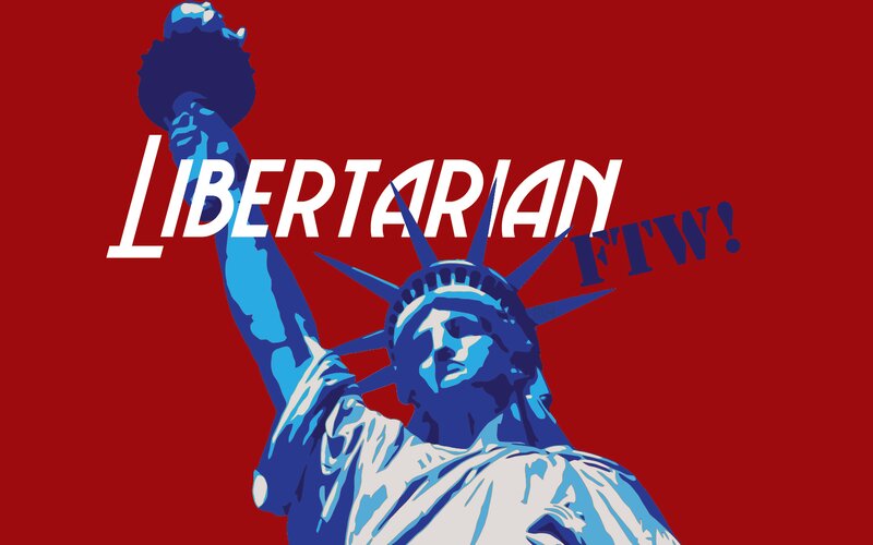 Statue of Liberty — Red, Bold