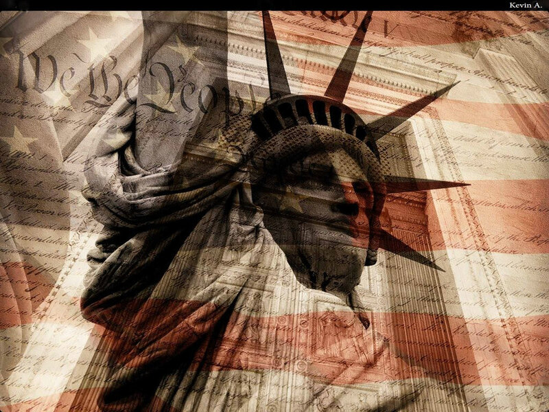 Statue of Liberty — Red, Patriotic, Digital Art