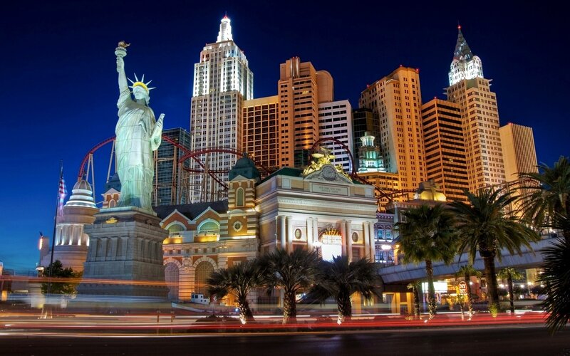 Statue of Liberty Replica — Blue, Dramatic, Night
