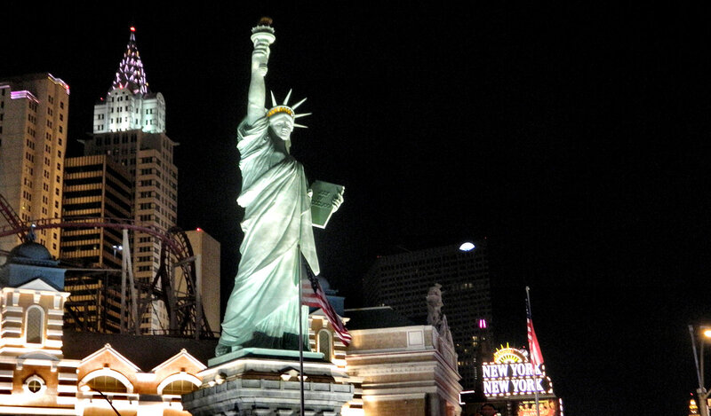 Statue of Liberty Replica — Green, Dramatic, Night