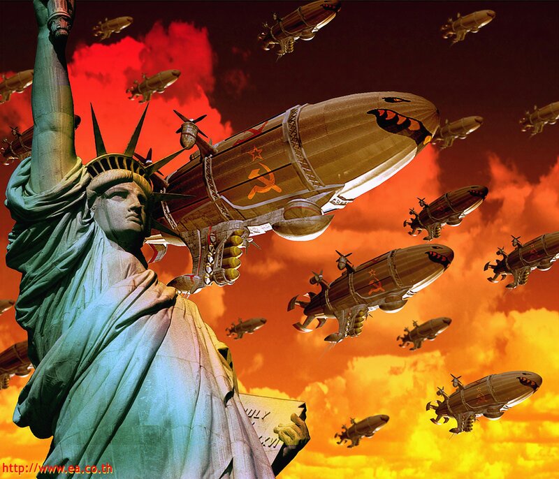 Statue of Liberty under Attack — Red