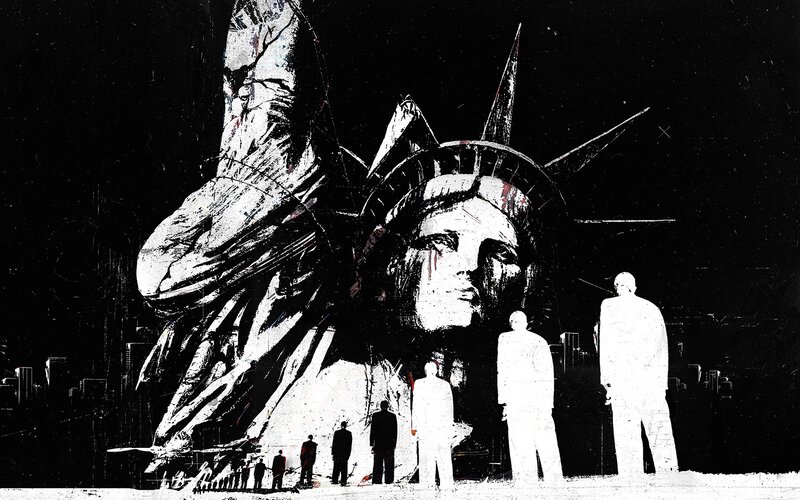 Statue of Liberty with blood