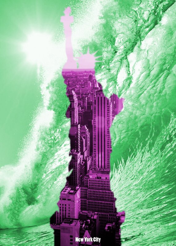 Statue of Liberty with City