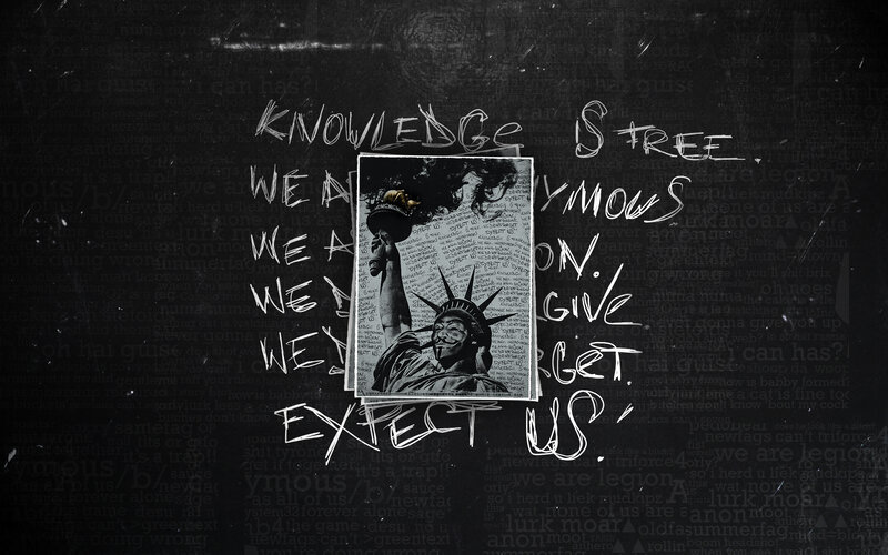 Statue of Liberty with Guy Fawkes mask
