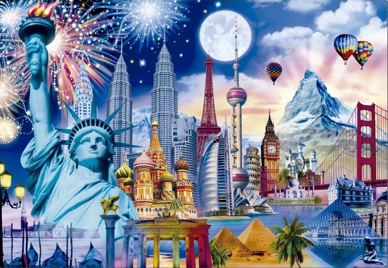 Statue of Liberty with Landmarks
